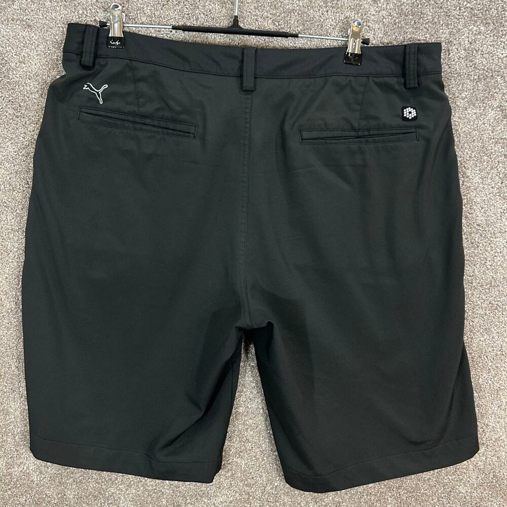 Puma Shorts Mens 38 Black Flat Front Golf Tech 11" Inseam Stretch‎ 3% Elastane - Picture 2 of 9